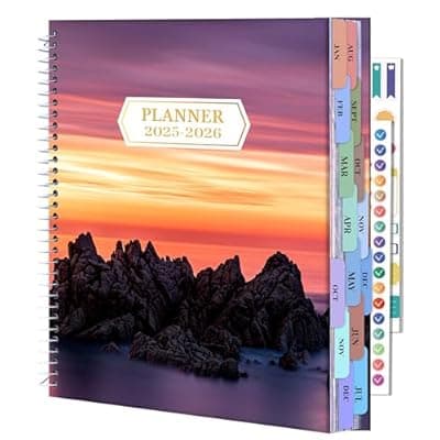 [MINICAGIE] CAGIE 15 Month Planner Oct 2025-Dec 2026 Hourly Daily 2025-2026 Weekly Monthly Planners for Women 25-26 Day Hardcover Calendar Agenda with Stickers, 8.5 x 11