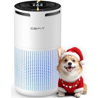 [DBFIT] Air Purifiers for Home Large Room Up to 1500ft² with Aromatherapy, DBFIT H13 HEPA Air Purifier Air Cleaner for Smoke Pollen Dust Pet Hair Dander Odor, Portable Air Purifier with Timer (White)