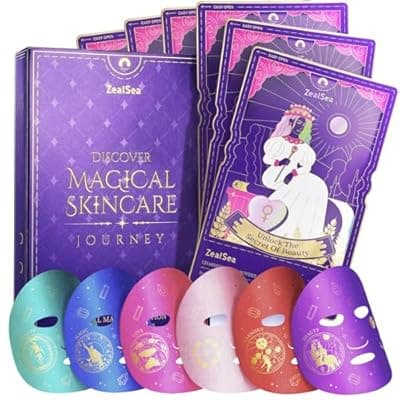 [ZealSea] Zealsea Face Masks Skincare, Collagen Face Mask for Anti Aging, Hydrating Face Masks, Astaxanthin Q10 Face Mask for Antioxidant, Magic All-in-one Sheet Mask, Self Care Gift for at Home Spa Party 6pack