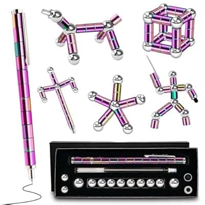 [TYJHAFN] Magnetic Fidget Pen teen gifts - Cool Gadgets Gift for Men Dad, Modular Metal Stress Relief Toy for ADHD Anxiety, Creative Building Blocks Writing Stylus, Ideal Father's Day & Graduation Present