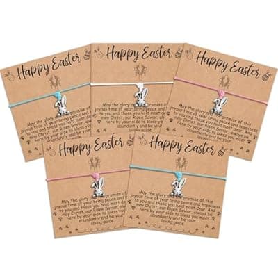 [BAYLAY] BAYLAY Easter Gifts for Kids Girls Women, 3/5 Pcs Bunny Bracelets Easter Basket Essentials Stuffers Gifts for Kids Teens Adults