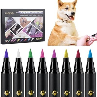[OLINGYOU] OLINGYOU Dog Nail Polish， Dog Nail Polish Pens Quick Dry-8 Colors, Pet Nail Polish Set for Dogs， DIY Dogs Puppy Nails, Dog Safe Nail Polish Non Toxic, Odorless, Easy to Apply