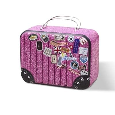 [Yoljun] Yoljun Vintage Mini Travel Suitcase, Purple Mini Suitcase Gift Box, Retro Decorative Suitcase, Toy Suitcase, Travel Gift, Money Gift Packaging for Travel Lovers, 7.5 x 5.5 x 3.5 cm