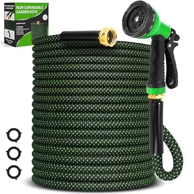 [Advinski] Advinski Garden Hose 50ft, Non-Expanding Flexible Hose with 10 Function Nozzle, Lightweight, Kink Free, Sturdy, Leak-Proof, Portable, Water Hose 50ft for Outdoor, Yard, Lawn, Car Wash and Camper Use