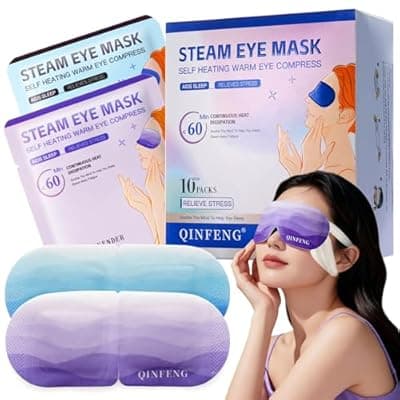 [QINFENG] QINFENG Variety Steam Eye Mask Sleep Self Heating Cornea Care Rest Disposable Relaxation Gifts Self Care Travel Essentials for Dry Eyes 10 Packs