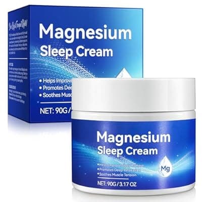 [QJCWXIAOX] Magnesium Cream,Topical Magnesium Cream with Pure Zechstein Magnesium,Magnesium Lotion,Rich in Almond Oil, Lavender, Vitamin E,Topical Magnesium Oil for Feet, 3.17 OZ
