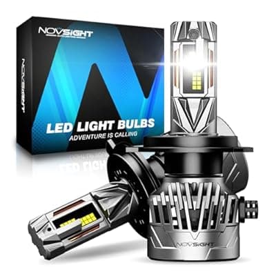 [NOVSIGHT] NOVSIGHT 𝐇 𝟒 Bulbs - 𝟓𝟎𝟎𝟎𝟎𝐋𝐌 𝐇 𝐁 𝟐/𝟗 𝟎 𝟎 𝟑 Light Bulbs Super Bright, 6500K Cool White, Pack of 2