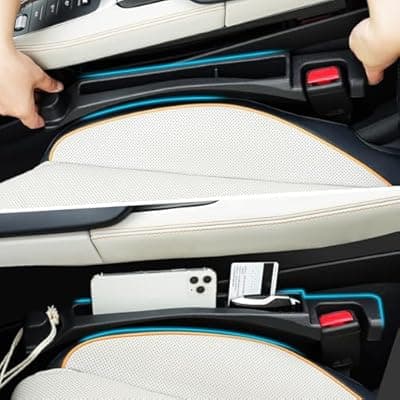Cloud pie Car Seat Gap Filler with Drop Prevention & Storage Hook - Between Seats Console Organizer for SUV Truck - Car Accessories - Set of2 (Black)