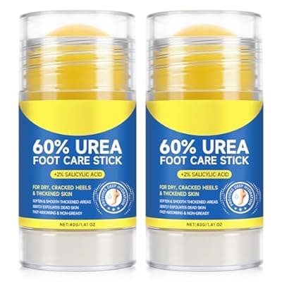 [QJCWXIAOX] 2Pack 60% Urea with 2% Salicylic Acid Urea Foot Care Stick, Foot Cream Moisturizer for Dry Cracked Feet, Knees, Elbows, Hands,Moisturizes and Hydrates the Dry Skin,Callus Remover & Skin Softener
