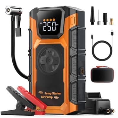 [Featou] Jump Starter with Air Compressor, 5500A Car Battery Charger Power Jump Box Start 12V Vehicles(Up to 9.0L Gas&7.5L Diesel Engines) Portable Car Booster Jumper Pack Combo150 PSI Tire Inflator