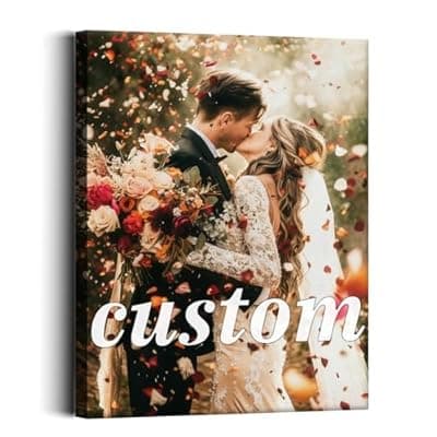 [Raxovylz] Raxovylz Ship Next Day Custom Canvas Prints with Your Photos Image/Photo-Personalized Photos On Canvas Wall Art for Pets Family Baby Wedding (12 x 16 inch)