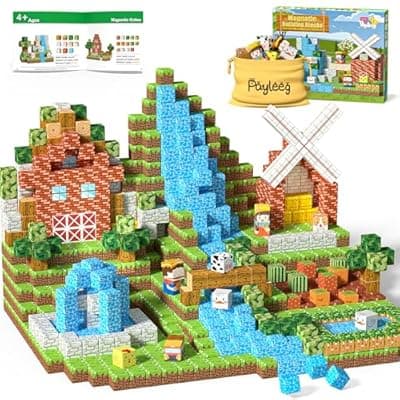 [Payleeg] Payleeg Magnetic Blocks Building Toys for Kids Ages 4-8 5-7 8-12 Year Old, Magnetic Cubes Tiles Montessori Sensory Travel Toddler Boys Girls Toys Games Christmas Birthday Gifts