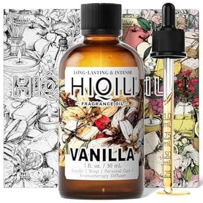 [HIQILI] HIQILI Vanilla Fragrance Oil for Body Spray, Diffuser Use, Essential Oil for Candle, Soap, and Women Perfume Making - 1 Fl Oz