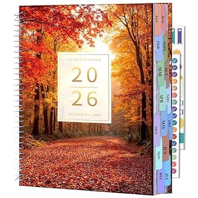 [CAGIE] CAGIE 2026 planner Weekly and Monthly Jan 2026-Dec 2026 Hardcover Hourly Daily Planners for Women 26 Calendar Planner with Stickers Spiral Bound Yearly Agenda, 8.5 x 11