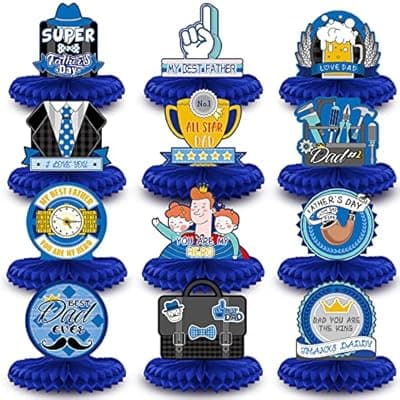 [Joy Bang] Joy Bang 12Pcs Fathers Day Decorations, Happy Fathers Day Centerpieces Table Decorations for Party Fathers Day Crafts for Kids Fathers Day Party Supplies Favors Activities Decorations Gifts