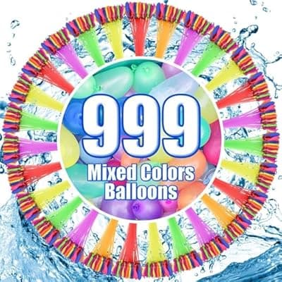 [SENHORAS] 999 PCS Self Sealing Water Balloons Quick Fill, Water Balloon Yard Games Rapid Fill Kids Toys, Balloons Set Summer Splash Party Easy Quick Fun Outdoor Backyard for Swimming Pool A1