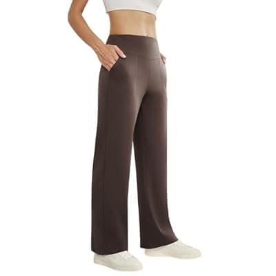 SEAJOJO Dress Pants Women Wide Leg, High Waist Stretchy Work Pants Pull On Business Casual Slacks with Pockets