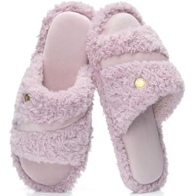 GOEWY Open Toe Womens Slippers Indoor Outdoor Comfy Memory Foam Slip On House Bedroom Slides Shoes Gifts for Women Her Mom
