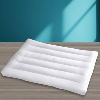 iFaon Ultra Flat Thin Pillows for Sleeping Queen Size, 3" High Slim Bed Pillow for Back Stomach Sleepers Down Alternative Filling Hypoallergenic White 18x30 in