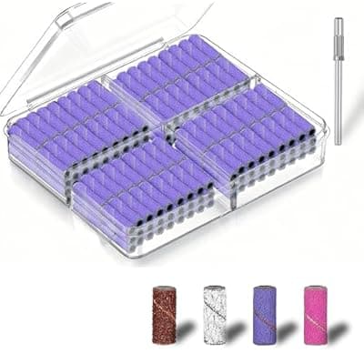 Nail Drill Bits Sanding Bands - for Nail Drill with 3.1mm Mandrel Bit, Professional Nail Sanding for Manicures and Pedicure,Salon-QualityNail Bit Set for Acrylic Nails Gel (180#)